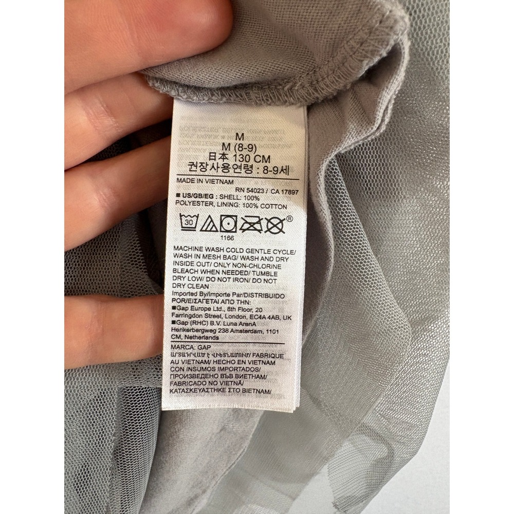 Gap Kids Girls Silver Sequin Tulle Party Dress Grey Size M 8 Holiday Sparkle‎ - Picture 5 of 10
